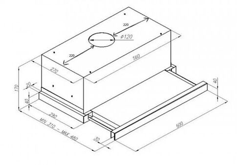 Кухонная вытяжка MAUNFELD VS Light Glass 60 B (черное стекло)
