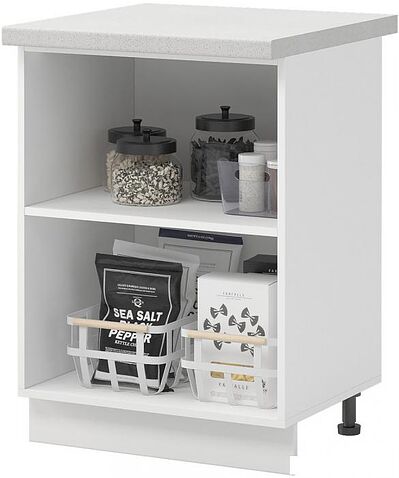 Шкаф напольный Mio Tesoro Пасадена ШН 600 со столешницей (белый/белый бриллиант/антарес)