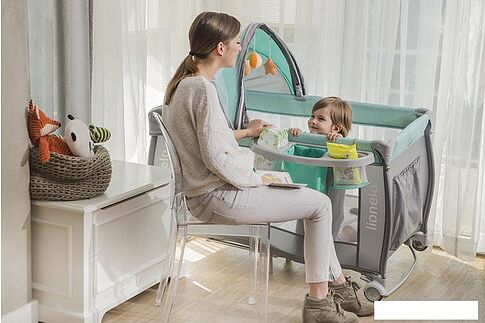 Манеж-кровать Lionelo Sven Plus (бирюзовый)