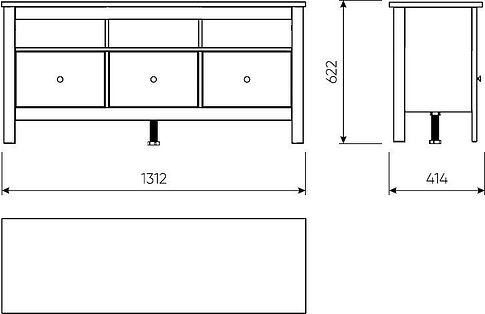 Тумба Mio Tesoro Сага 3 ящика 2.08.03.090.15 (серый/ясень)