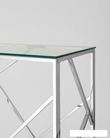Консольный стол Stool Group Арт Деко 120x40 (прозрачное стекло/сталь серебристый)