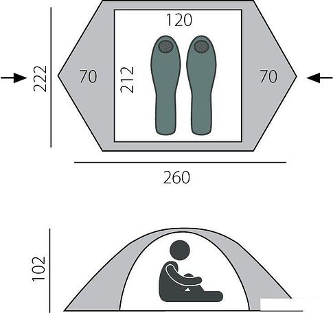 Треккинговая палатка BTrace Spin 2