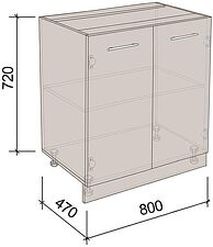 Шкаф напольный Артём-Мебель 800мм СН-114.05 (ДСП бетон спаркс)