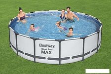 Каркасный бассейн Bestway Steel Pro Max (457x107, с фильтр-насосом, чехлом, диспенсером и лестницей) Каркасный бассейн Bestway Steel Pro Max (457x107, с фильтр-насосом, чехлом, диспенсером и лестницей)