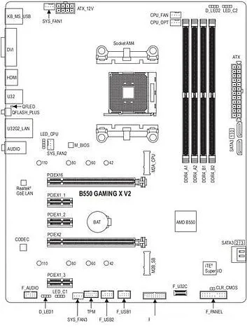 Материнская плата Gigabyte B550 Gaming X V2 (rev. 1.0)