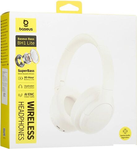 Наушники Baseus Bass BH1 Lite (бежевый)