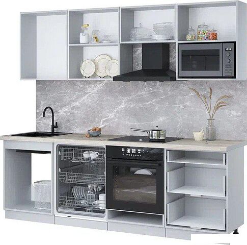 Готовая кухня Интерлиния Мила Лайт 2.4-ПМ2 (дуб золотой/антрацит/дуб бунратти)