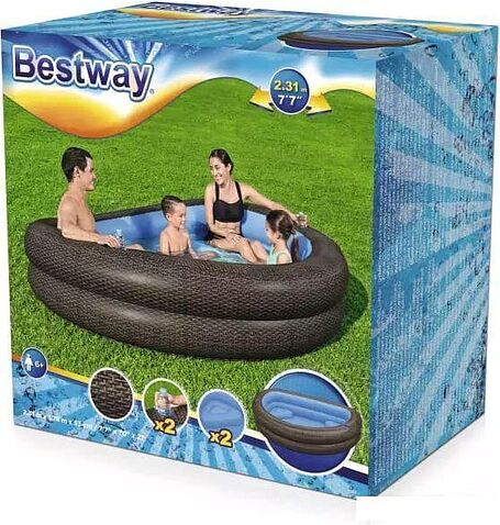 Надувной бассейн Bestway TruPrint Wicker 54426 (231х178х53)