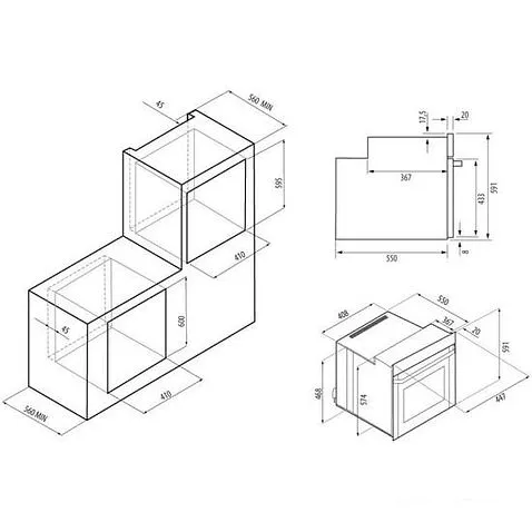 Электрический духовой шкаф Krona Estero 45 BL