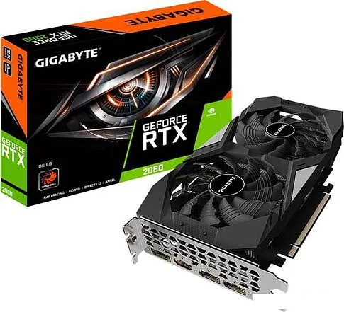 Видеокарта Gigabyte GeForce RTX 2060 D6 6GB GDDR6 GV-N2060D6-6GD (rev. 2.0)