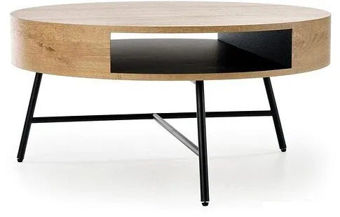 Журнальный столик Halmar Camila 80x41 (дуб золотой/черный)