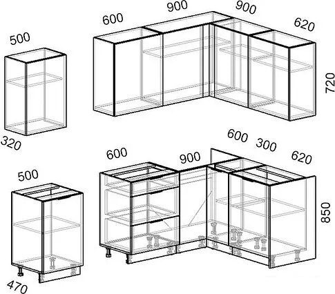 Готовая кухня Интермебель Микс Топ-25 2x1.52м правая (дуб крафт зол-графит сер-ателье св.)