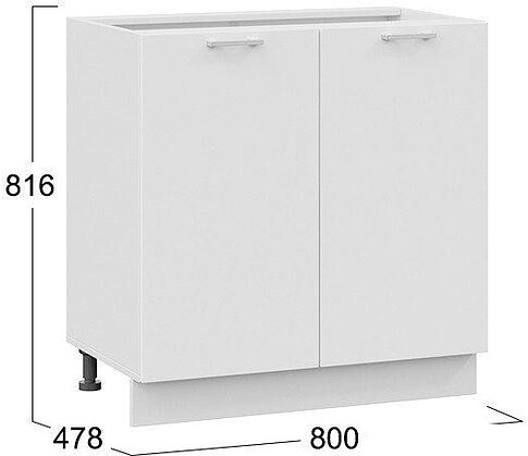 Шкаф напольный Трия Габриэлла 1Н8 (белый/сноу)