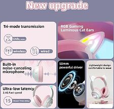 Наушники Onikuma GT838 Cat Ear (белый/розовый)