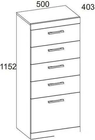 Комод Anrex Oskar 5S/50 (дуб санремо)