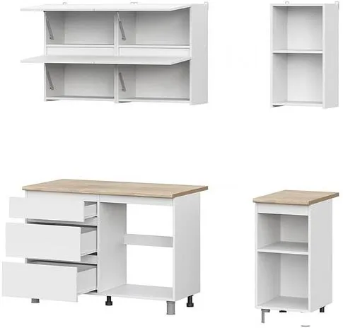 Готовая кухня Mio Tesoro Токио 1.6 (белый текстурный/дуб сонома)