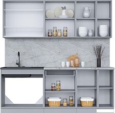 Готовая кухня Интерлиния Мила 21 (персидский жемчуг/бетон портленд/серый каспий) Готовая кухня Интерлиния Мила 21 (персидский жемчуг/бетон портленд/серый каспий)