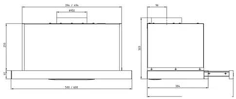 Кухонная вытяжка Elikor Slide 60П-1000 227273 (черный/стекло черное)