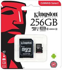 Карта памяти Kingston Canvas Select SDCS/256GB microSDXC 256GB (с адаптером) Карта памяти Kingston Canvas Select SDCS/256GB microSDXC 256GB (с адаптером)