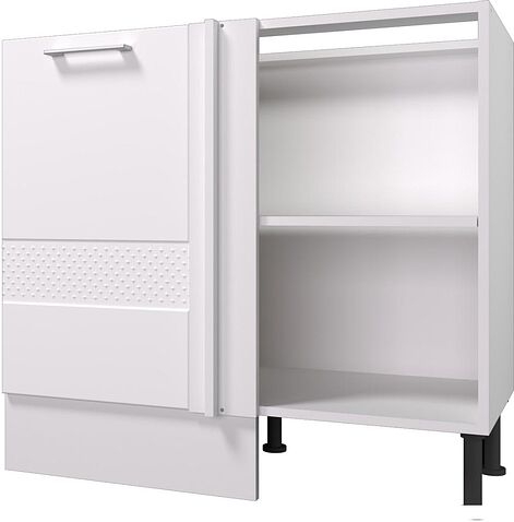 Шкаф напольный Горизонт Люкс угловой (белый гл)