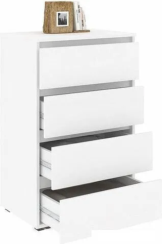 Комод Кортекс-мебель Бари 60 4ш (белый/белый/белый)