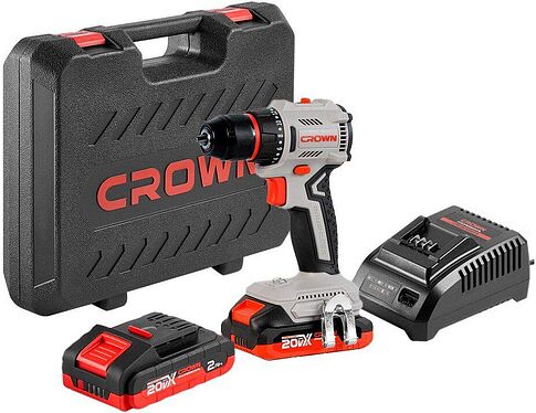 Дрель-шуруповерт Crown CT21131HMX-2 BMC (с 2-мя АКБ, кейс)