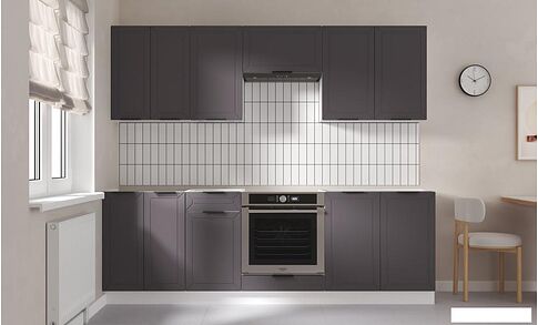 Готовая кухня Mio Tesoro Корнелия Ода-плюс 2.4 без столешницы (графит)