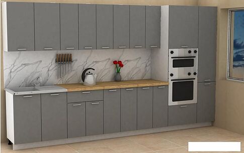 Готовая кухня ЭлиГард Lion 3.6 (дымчатый алмаз/дуб бунратти)