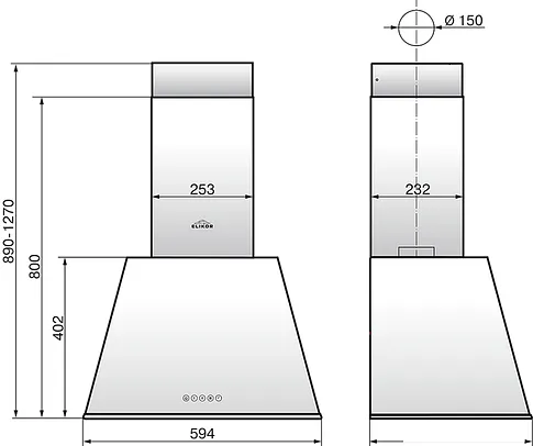 Кухонная вытяжка Elikor Гамма 60П-650-Э3Д (крем/бронза)