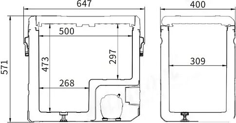 Компрессорный автохолодильник Alpicool TS60 60л (черный, без адаптера 220В)