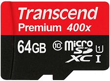 Карта памяти Transcend microSDXC UHS-I 400x Premium (Class 10) 64GB (TS64GUSDU1) Карта памяти Transcend microSDXC UHS-I 400x Premium (Class 10) 64GB (TS64GUSDU1)