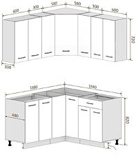 Готовая кухня Кортекс-мебель Корнелия Лира 1.5x1.5 без столешницы (дуб сонома)