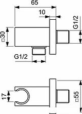 Держатель душевой лейки с подключением Ideal Standard IdealRain BC771AA Держатель душевой лейки с подключением Ideal Standard IdealRain BC771AA