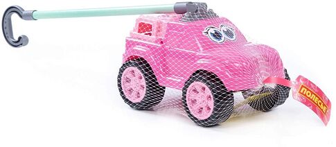 Игрушка-каталка Полесье Боби с ручкой 75021 (розовый)