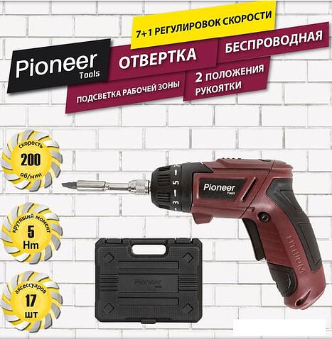 Электроотвертка Pioneer CS-M0404C (с 1-им АКБ, кейс, оснастка)