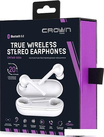 Наушники CrownMicro CMTWS-5006 (белый)