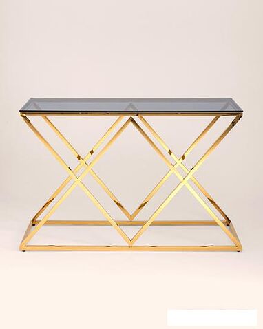 Консольный стол Stool Group Инсигния 115x30 ECST-026-TG-SK (стекло Smoke/сталь золото)