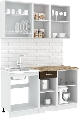 Готовая кухня Кортекс-мебель Корнелия Лира-лайт 1.5м (дуб сонома/мадрид)