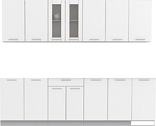 Готовая кухня Интерлиния Мила 26 без столешницы (белый платинум)