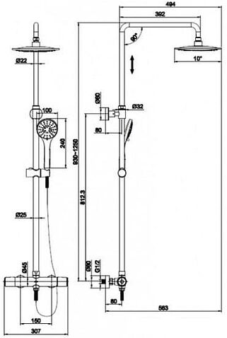 Душевой гарнитур Cersanit Odra 63069