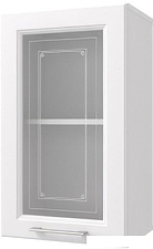 Шкаф навесной Горизонт Классик 40 Витрина навесной (белый эмалит)