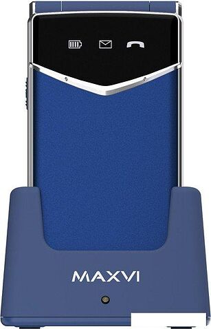 Телефон Maxvi E11ds (синий/серебристый)