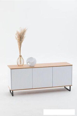 Тумба Shtabe Royal 5041 эко (белый/дуб сантана/черный)