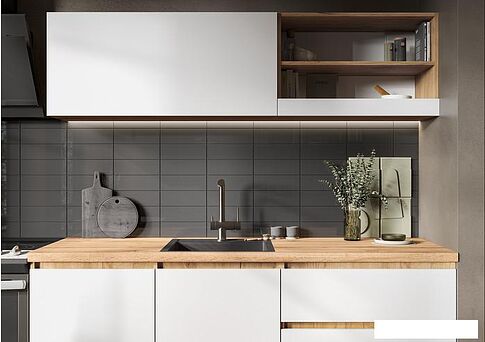 Готовая кухня Стендмебель Хелен 1.7 (белый/дуб крафт золотой)