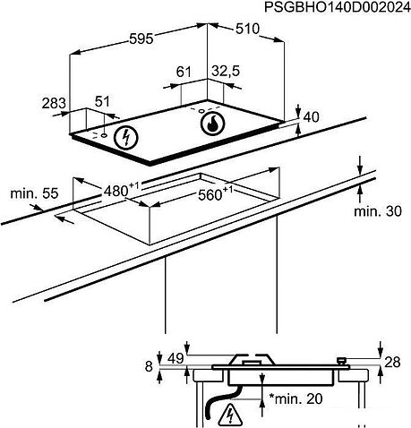 Варочная панель Electrolux EGS6436RK