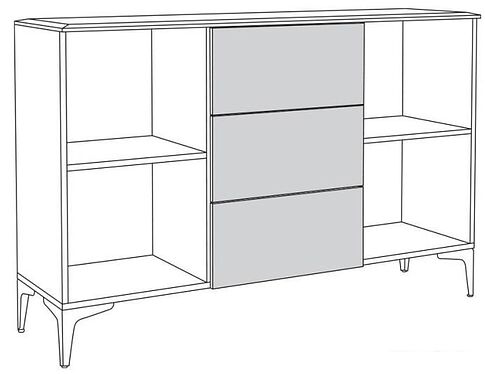 Комод Mobi Валенсия 13.309 (белый РЕ шагрень-белый шагрень ПВХ)