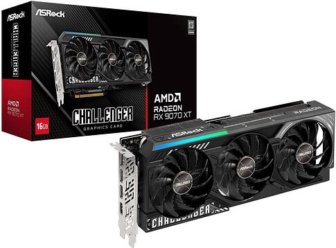 Видеокарта ASRock AMD Radeon RX 9070 XT Challenger 16GB RX9070XT CL 16G