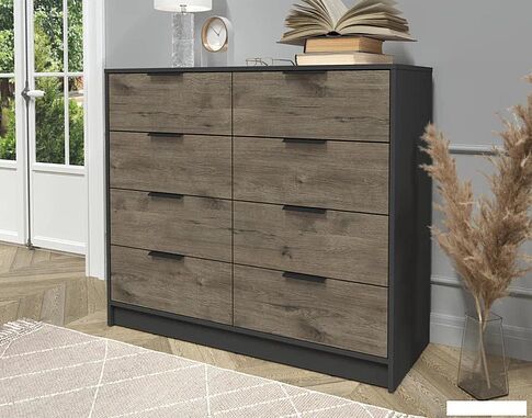 Комод Интерлиния Концепт КТ-К117 (дуб веллингтон/антрацит)