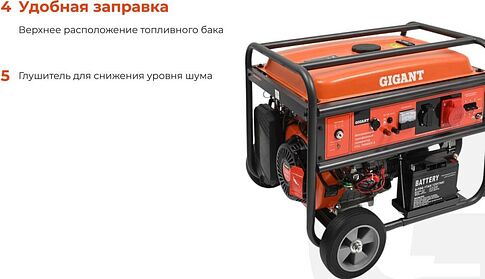 Бензиновый генератор Gigant GGL-7000ЕS-3