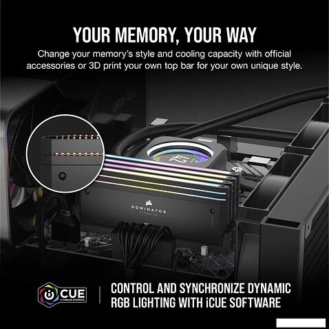 Оперативная память Corsair Dominator Titanium RGB 2x32ГБ DDR5 6600 МГц CMP64GX5M2X6600C32